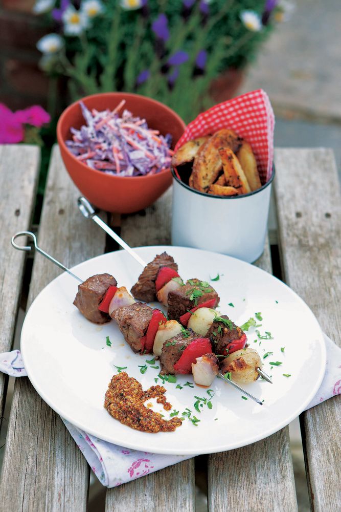 Marinated Sirloin Skewers from Woodfired Oven Cookbook by Holly Jones