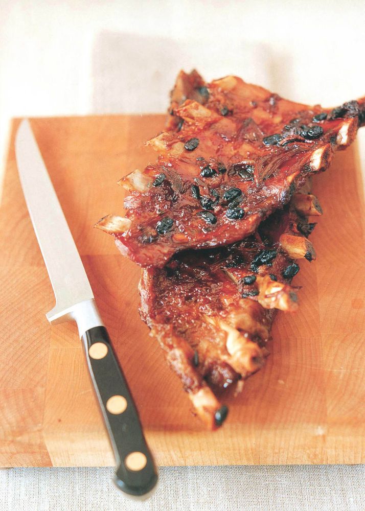 Beef Spare Ribs with Black Beans, Red Onions and Soy from A World in My Kitchen by Peter Gordon