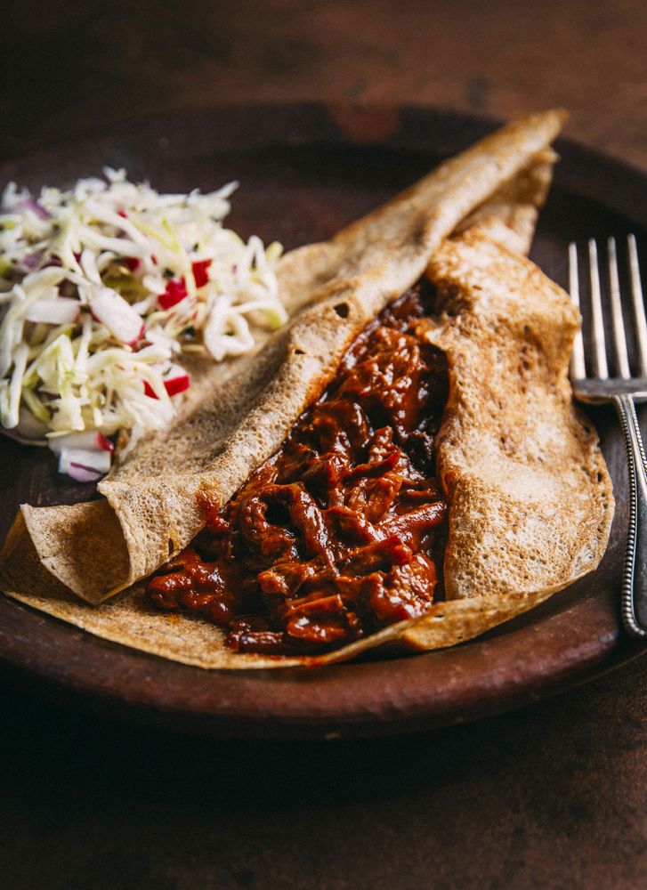 Crepa de Cordero en Adobo from We Are La Cocina by Gabriela Guerrero