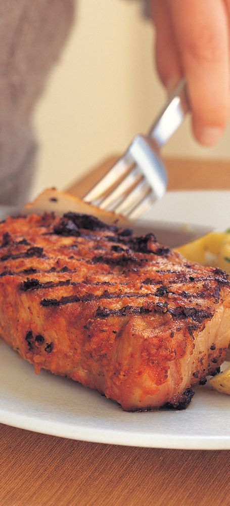 Grilled Pork Chops with Romesco from The Weeknight Cook by Brigit Binns