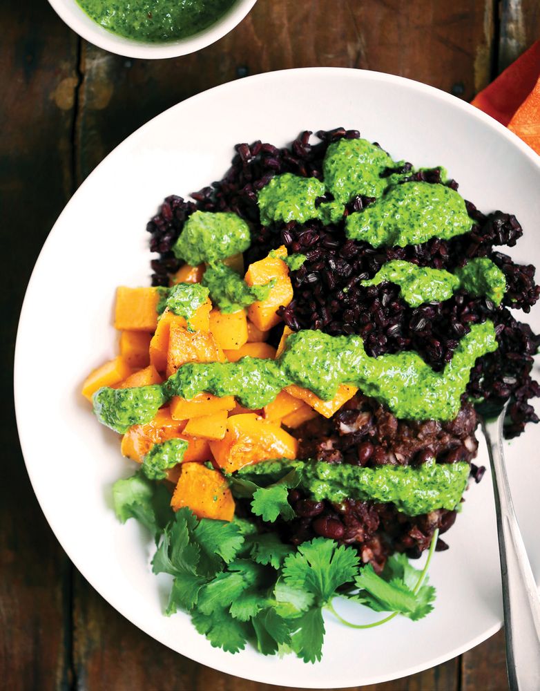 Black Beans with Butternut Squash, Black Rice, and Chimichurri from Whole Bowls: Complete Gluten-Free and Vegetarian Meals to Power Your Day by Allison Day