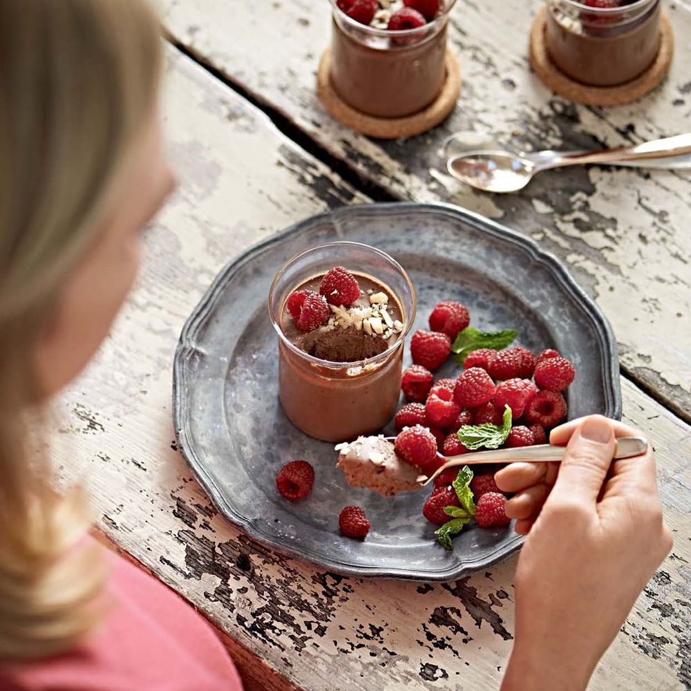 Naked Chocolate Mousse with Hazelnut Dust from Wholesome by Sarah