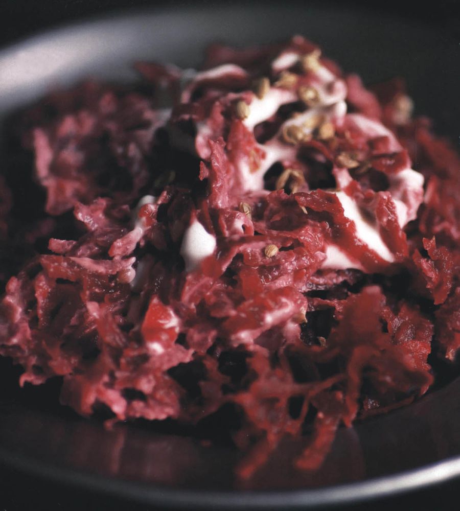 Beetroot with yogurt dressing from Winter Food by Jill Norman