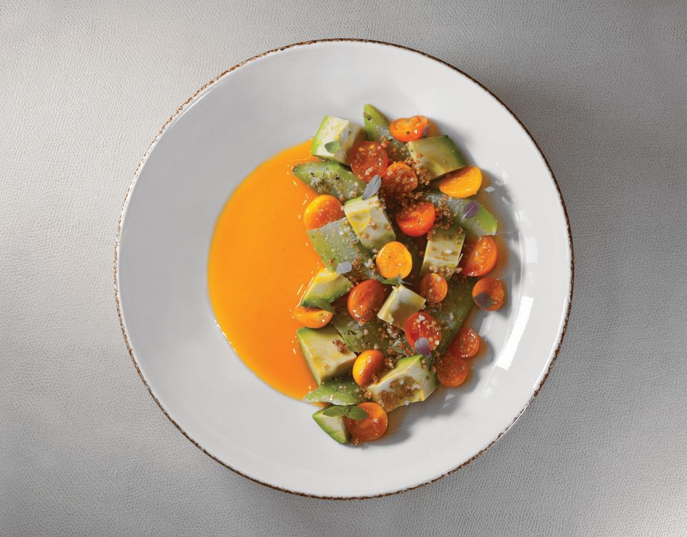 Cucumber Salad with Gooseberry Dressing from Toques in Black The