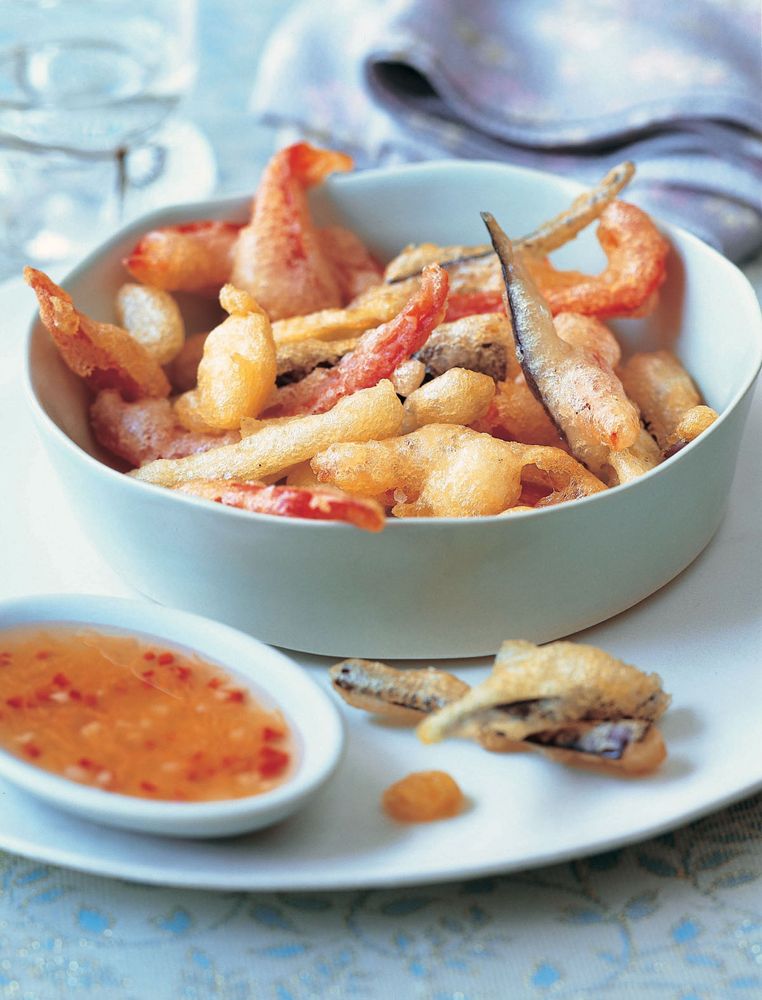 Aubergine and Pepper Tempura with Sweet Chilli Dip from Thai Food and