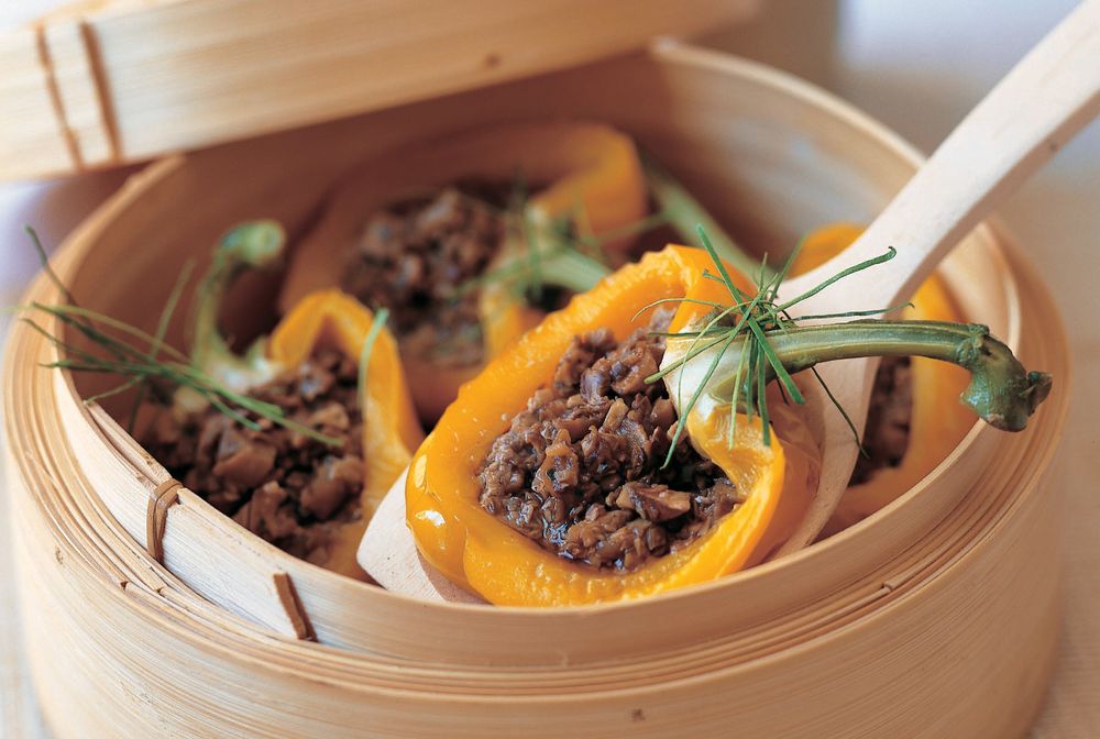 Stuffed Sweet Peppers from Thai Food and Cooking by Judy Bastyra and Becky Johnson