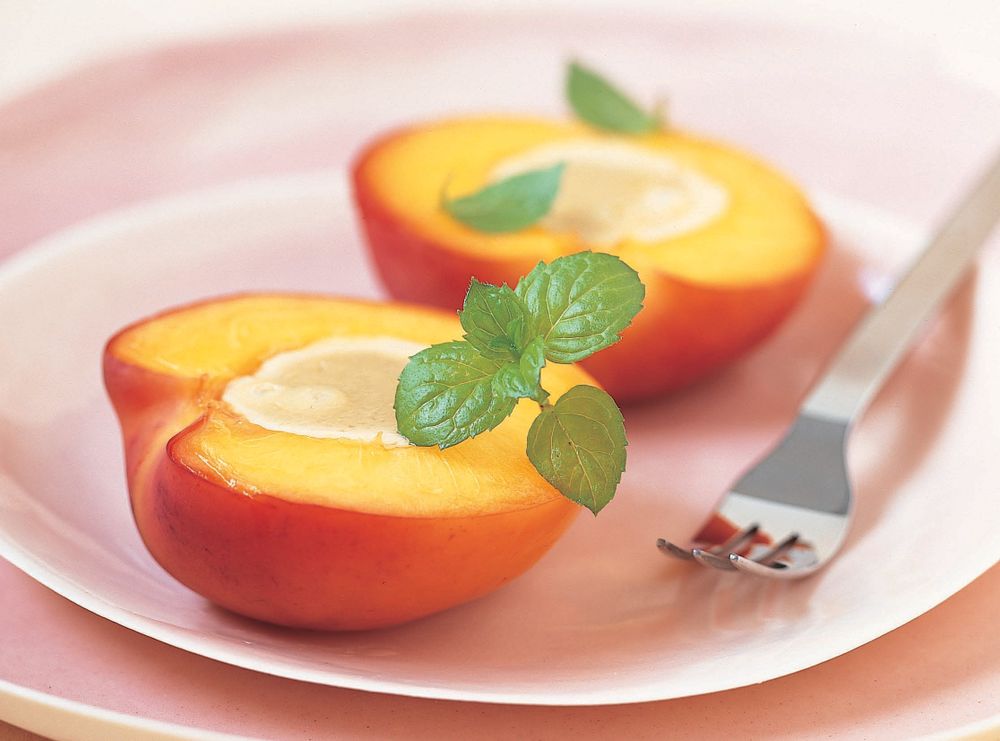 Steamed Custard in Nectarines from Thai Food and Cooking by Judy
