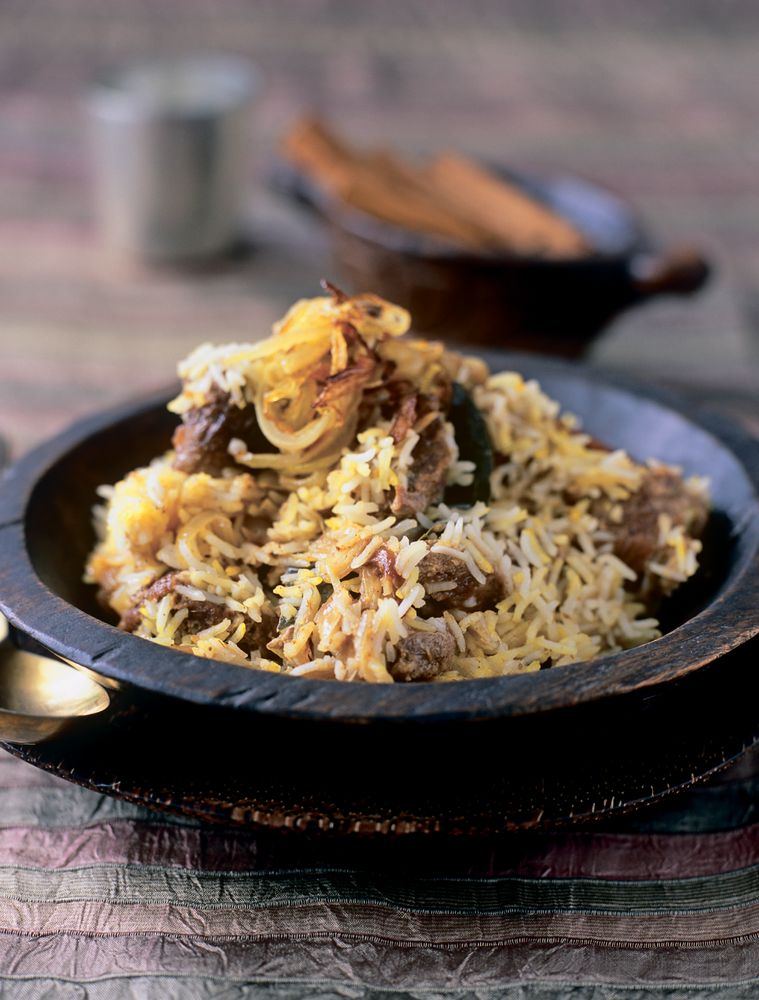 Saffronscented rice with fragrant lamb curry from The Complete Indian