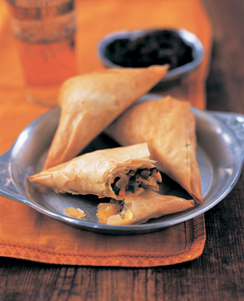 Vegetable samosas from The Complete Indian Regional Cookbook: 300