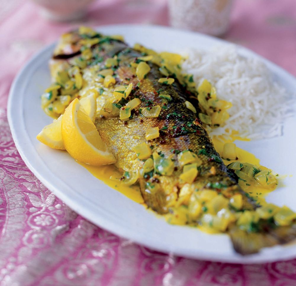 Rainbow trout in lemon and mustard marinade from The Complete Indian