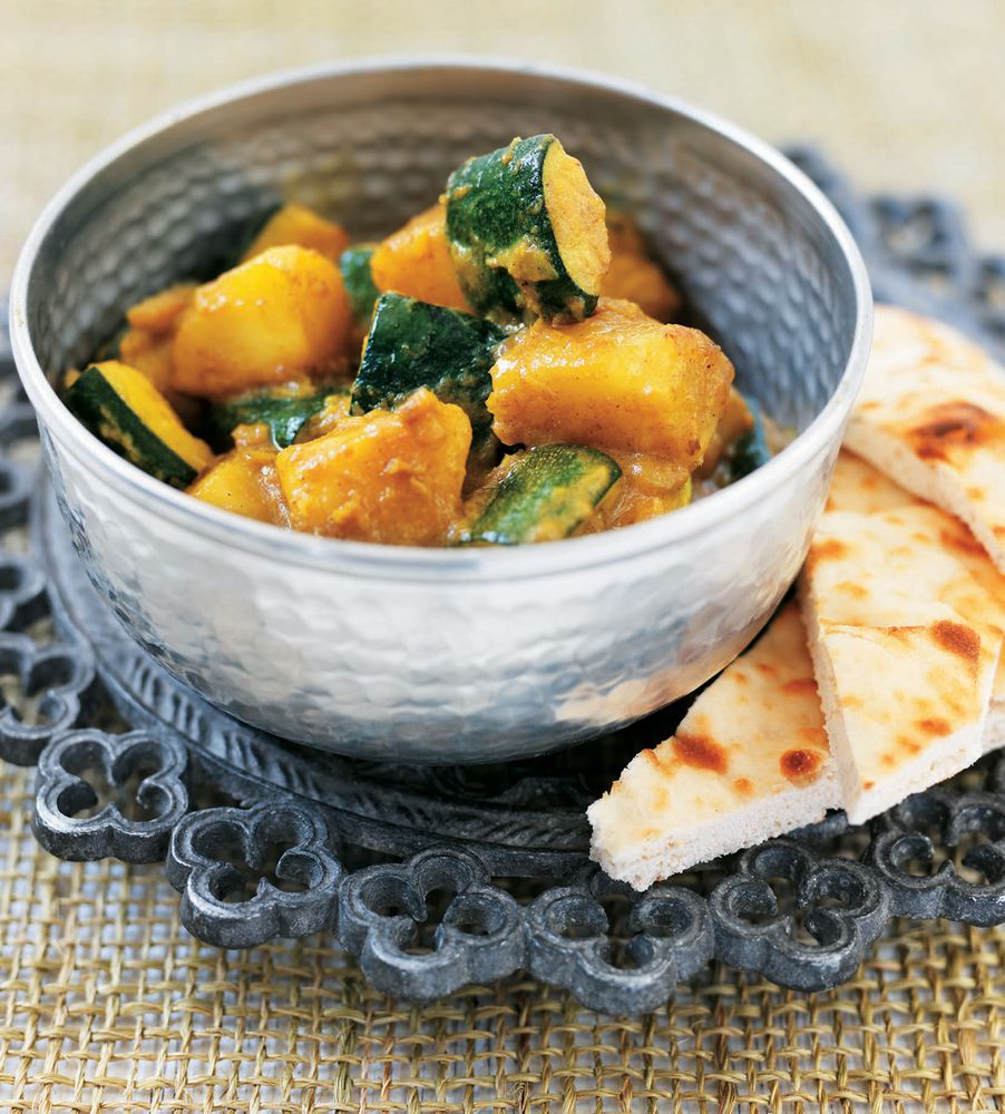 Courgettes and potatoes in coconut milk from The Complete Indian
