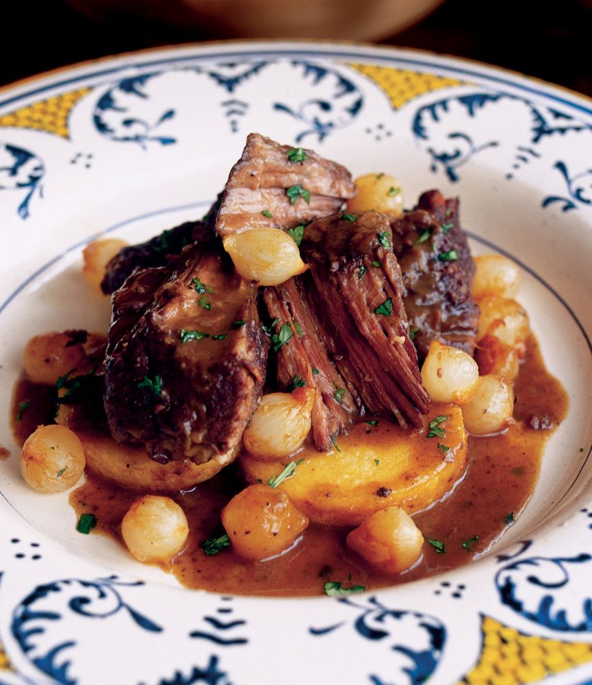Braised Short Ribs in Cèpe-Prune Sauce from The Cooking of South West France by Paula Wolfert