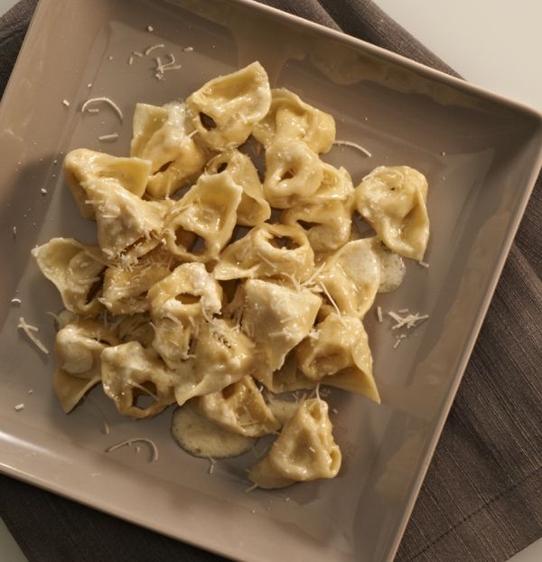 Tortellini Tossed with Cream from The Classic Pasta Cookbook by Giuliano Hazan