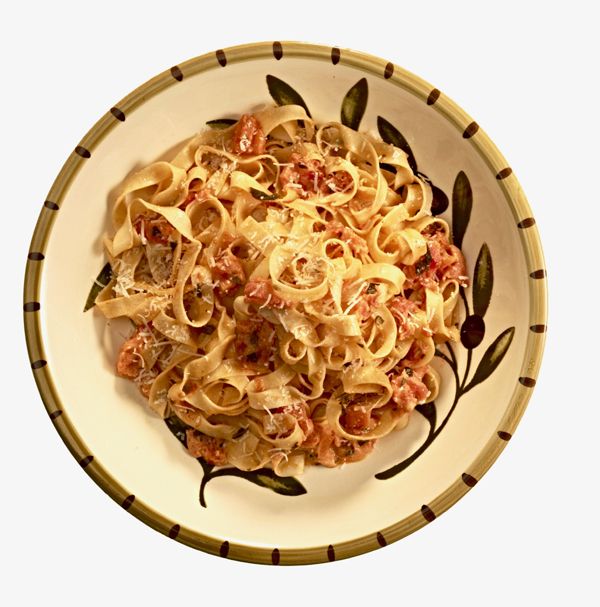 Fettuccine with Herbs, Fresh Tomato and Cream from The Classic Pasta Cookbook by Giuliano Hazan
