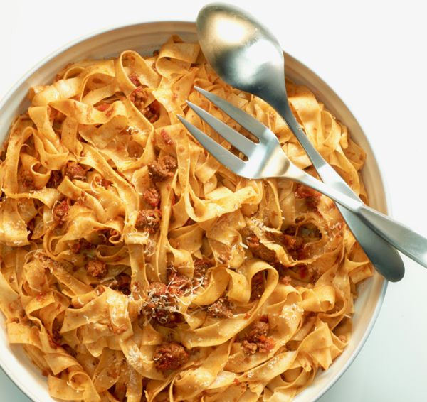 Egg Noodles with Bolognese Meat Sauce from The Classic Pasta Cookbook