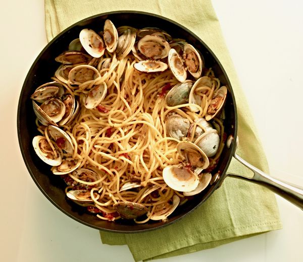 Spaghetti with Clams from The Classic Pasta Cookbook by Giuliano Hazan