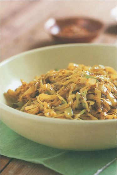 Punjabi Cabbage from The Food of India: A Journey for Food Lovers by Priya Wickramasinghe and Carol 