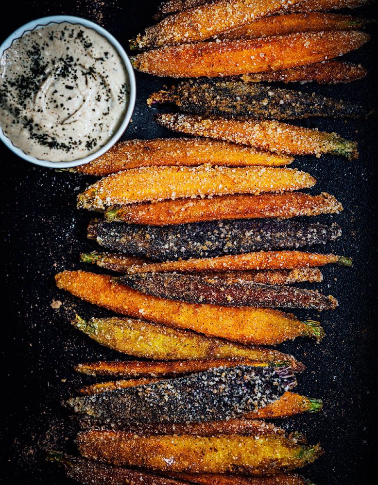 Crispy Carrots with Garlic + Mint Tahini from The Flavor Equation by Nik Sharma
