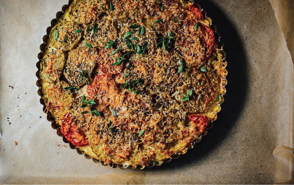 Tomato Aachari Polenta Tart from The Flavor Equation by Nik Sharma
