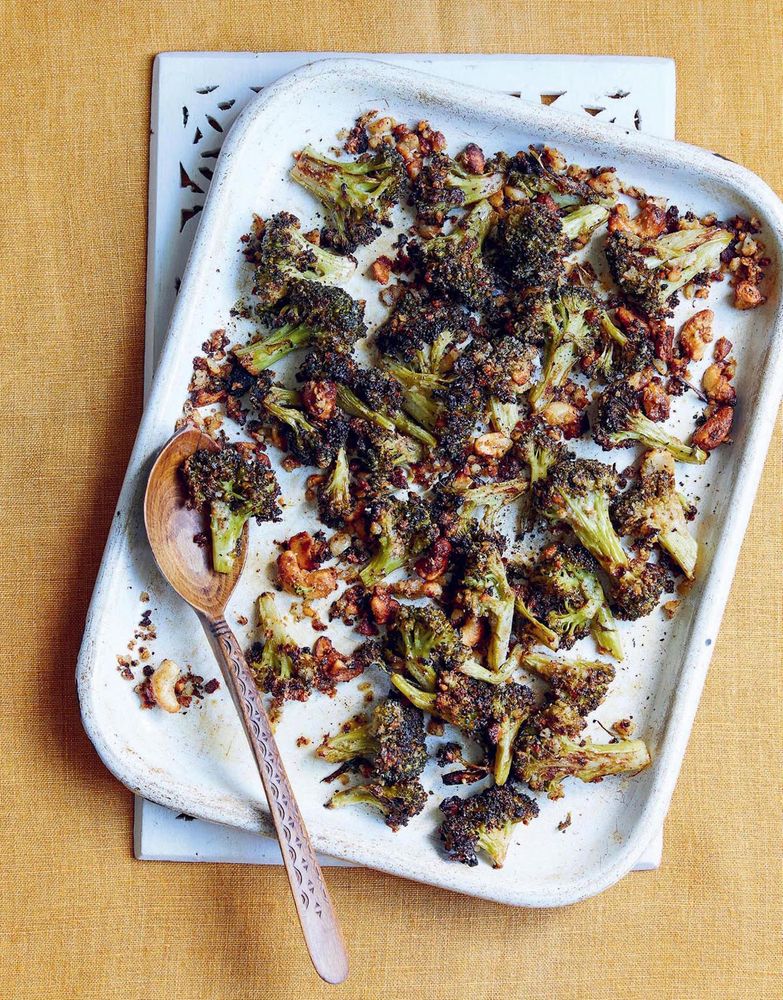Roasted Malai Broccoli with Cashew & Cardamom from The Nutmeg Trail by Eleanor Ford