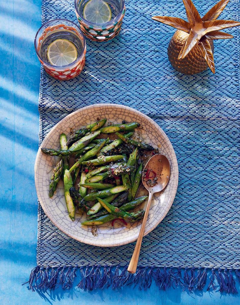 Green Peppercorn Asparagus from The Nutmeg Trail by Eleanor Ford