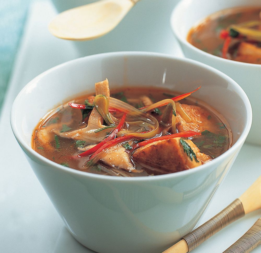 Tom yam gung with tofu from The Tofu Cookbook by Becky Johnson