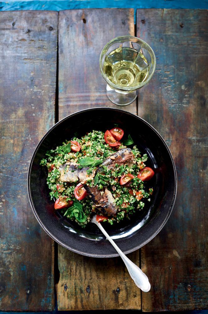 Quinoa Tabbouleh with Sardines from The Tinned Fish Cookbook EasyToMake Meals from Ocean to