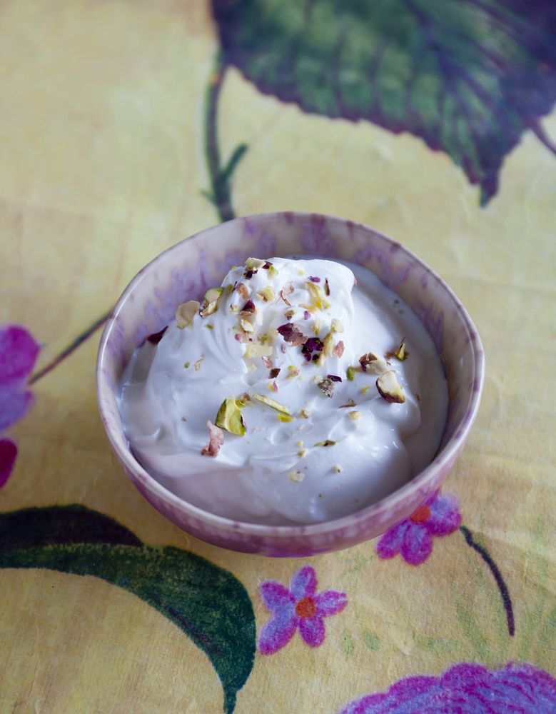 Sweet Yogurt from The World of Parsi Cooking: Food Across Borders by Niloufer Mavalvala