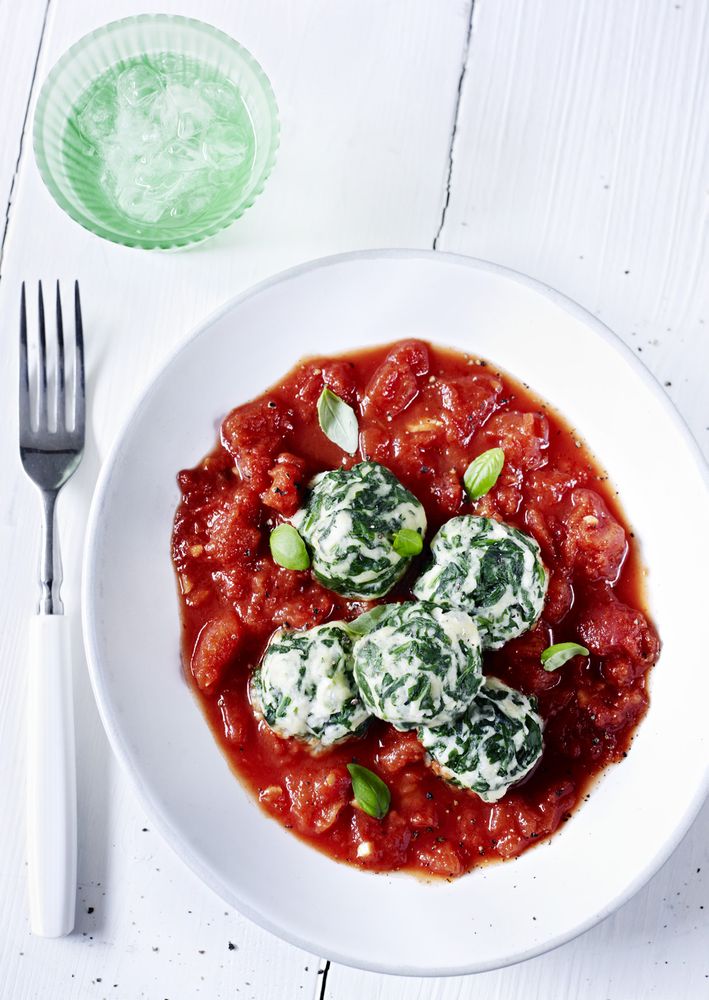 Ricotta and Spinach Dumplings from The Thrifty Veggie by Nicola Graimes