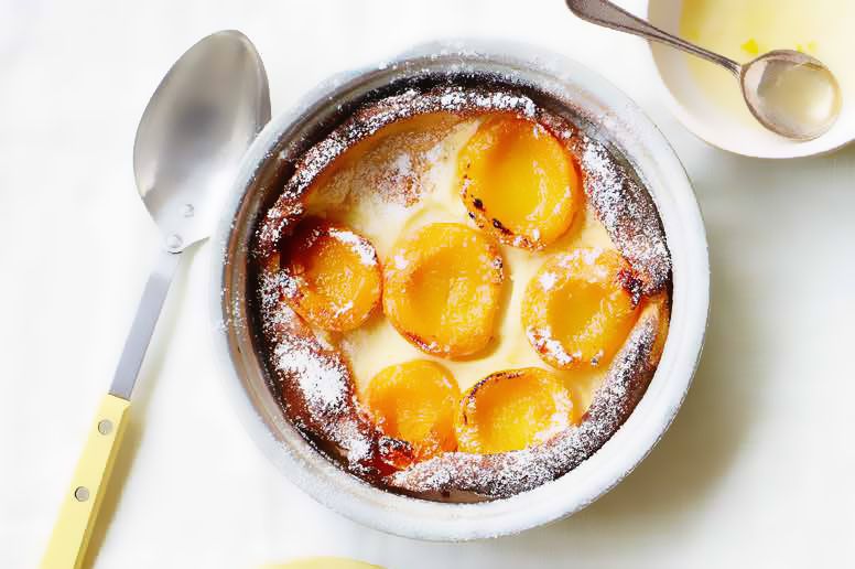 Peach Clafoutis with Greek Yoghurt from Tiny Budget Cooking: Saving Money Never Tasted So Good by Limahl Asmall