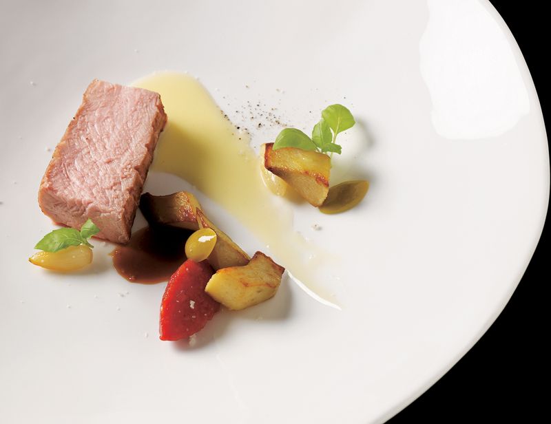 Tenderloin of NatureFed Veal, Artichokes Barigoule, Caramelized Garlic