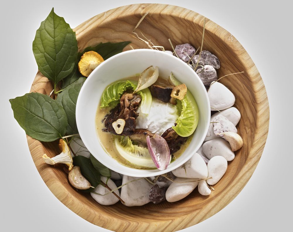 Poached Egg with Morels from Recipes from Ukraine by Yurii Pryiemskyi