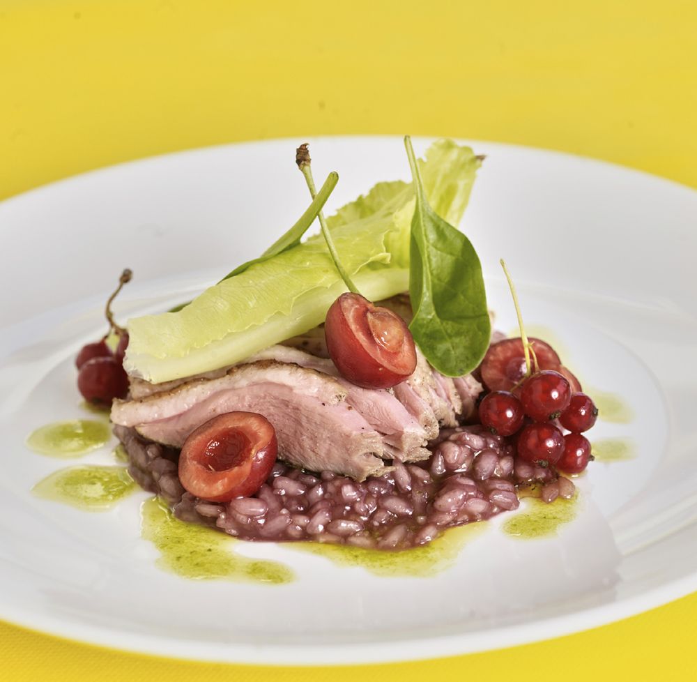 Duck and Cherry Risotto from Recipes from Ukraine by Yurii Pryiemskyi