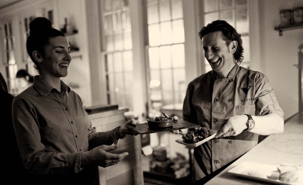 Grilled Broccolini with Pistachio, Cured Olive, and Preserved Lemon from Vedge by Rich Landau and Ka