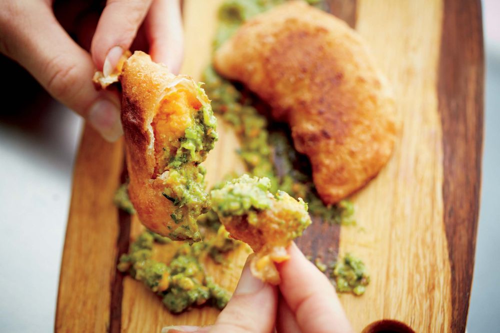 Squash Empanadas with Green Romesco from Vedge by Rich Landau and Kate Jacoby