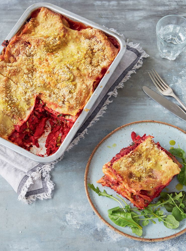 Beetroot and Lentil Lasagne from Vegan(ish) by Jack Monroe