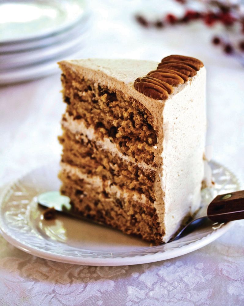 Maple-Pecan Layer Cake With Gingerbread Frosting from Vegan Desserts by Hannah Kaminsky