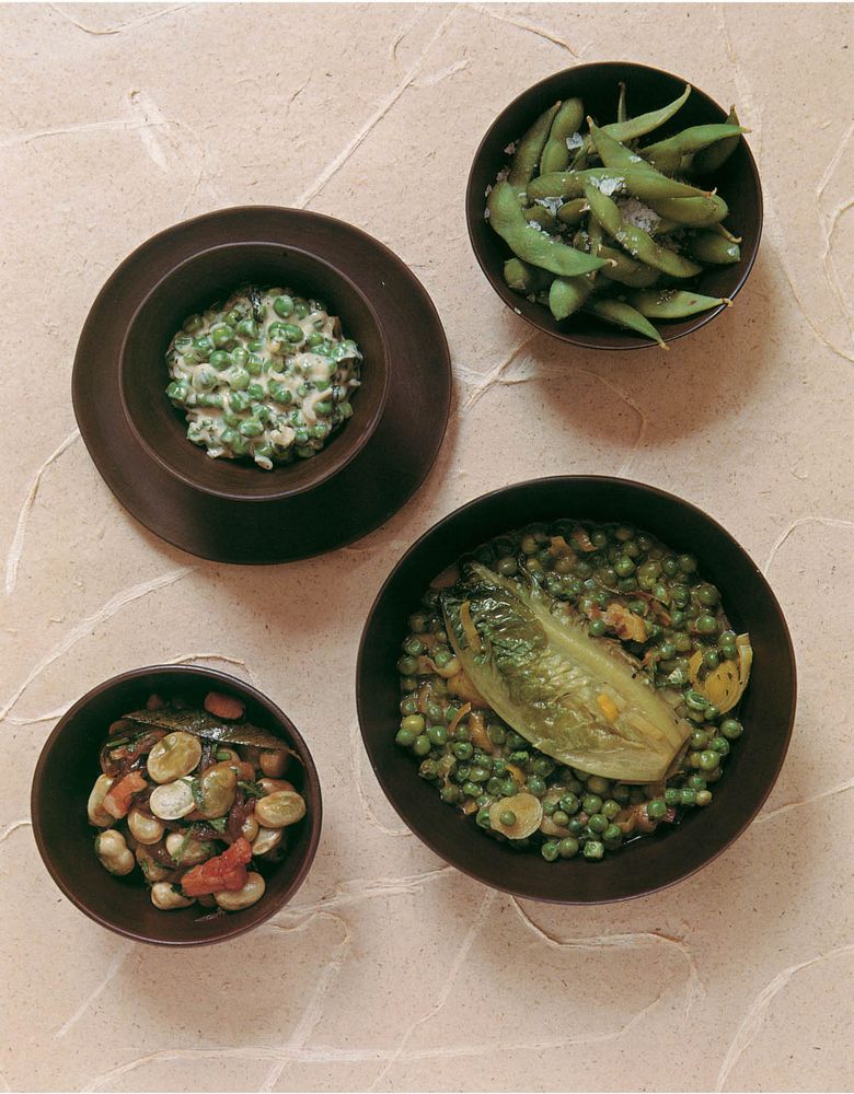 Baby gem and peas from Vegetables: The new food heroes by Peter Gordon