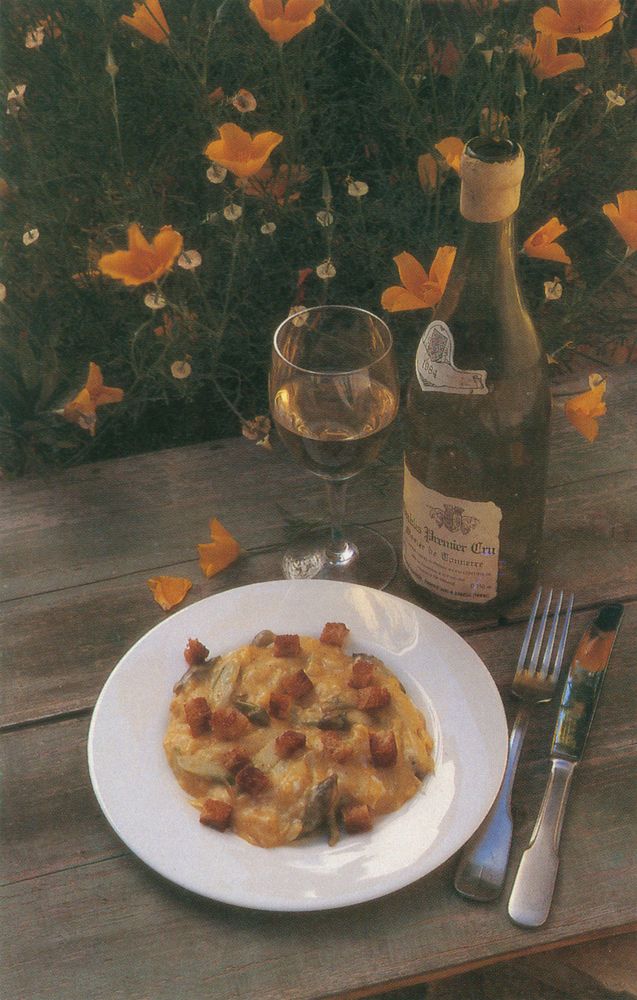 Scrambled Eggs with Asparagus from Ten Vineyard Lunches by Richard Olney