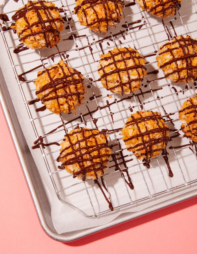 Cornflake Macaroons with Chocolate Drizzle from The Vintage Baker: More Than 50 Recipes from Butterscotch Pecan Curls to Sour Cream Jumbles by Jessie Sheehan