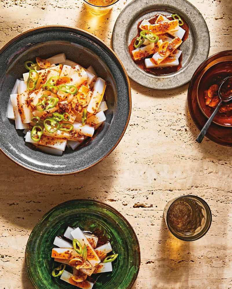 Spicy and Sour Mung Bean Jelly from Xi'an Famous Foods: The Cuisine of Western China, from New York's Favorite Noodle Shop by Jason Wang
