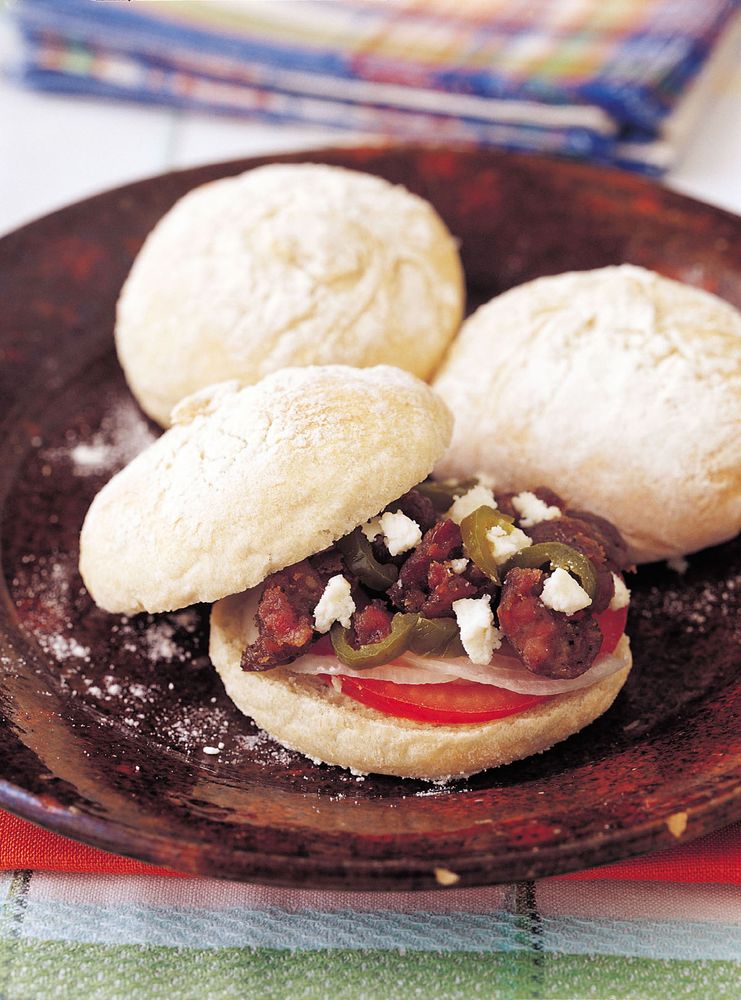 Flour-Dusted Sandwich Buns with Fillings from Zarela's Veracruz: Mexico's Simplest Cuisine by Zarela